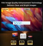 VIIV – Vidéo Projecteur Smart 1080P 900 ANSI Lumens, Autofocus Intelligent, Son Stéréo 3D 8W, Wi-Fi & Bluetooth, Compatible 4K – Image 12