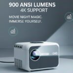 VIIV – Vidéo Projecteur Smart 1080P 900 ANSI Lumens, Autofocus Intelligent, Son Stéréo 3D 8W, Wi-Fi & Bluetooth, Compatible 4K – Image 2