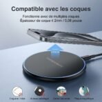 Viiv - Chargeur Sans Fil pour Carte Intelligente,  15W , Compatible Qi, Charge Stable et Sécurisée, Format Compact et Léger – Image 2