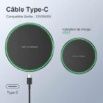 Viiv - Chargeur Sans Fil pour Carte Intelligente,  15W , Compatible Qi, Charge Stable et Sécurisée, Format Compact et Léger – Image 5