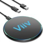 Viiv - Chargeur Sans Fil pour Carte Intelligente,  15W , Compatible Qi, Charge Stable et Sécurisée, Format Compact et Léger