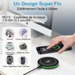 Viiv - Chargeur Sans Fil pour Carte Intelligente,  15W , Compatible Qi, Charge Stable et Sécurisée, Format Compact et Léger – Image 8