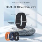 VIIV - Bracelet Connecté Sans Écran GX17 + 3 Bracelets Inclus, Suivi Santé 24/7, +120 Modes Sport, Étanche IP68, Compatible iOS & Android – Image 15